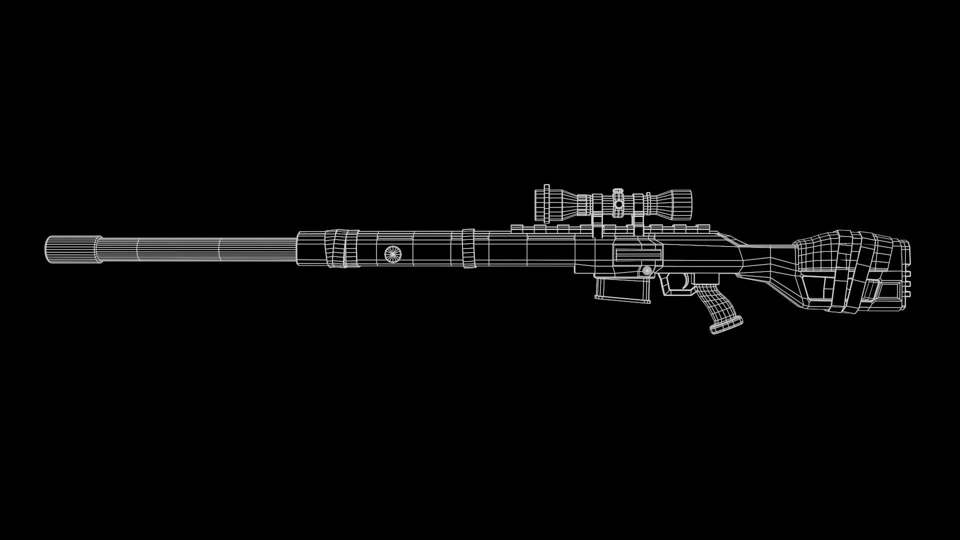 Warfare Magnum British Stylized Sniper Gun Low-poly 3D model_28