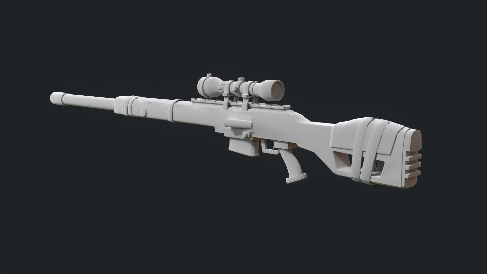 Warfare Magnum British Stylized Sniper Gun Low-poly 3D model_22