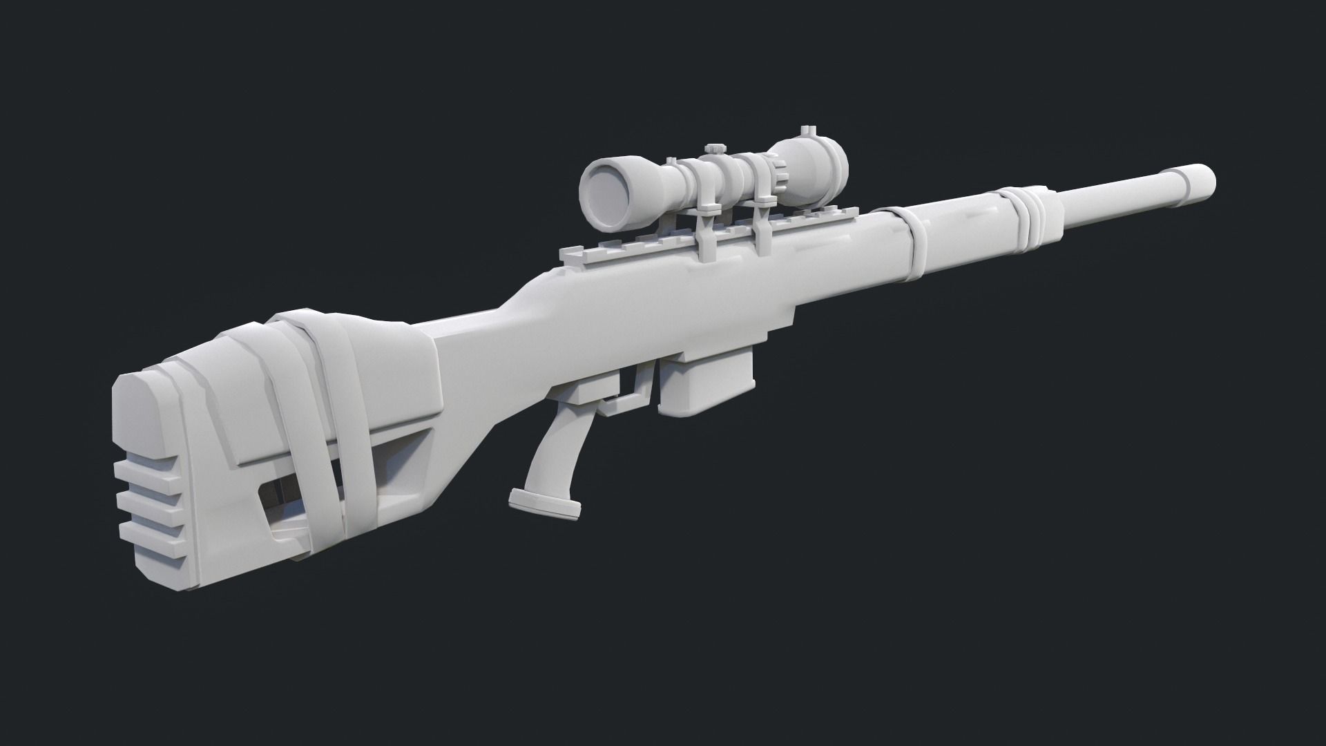 Warfare Magnum British Stylized Sniper Gun Low-poly 3D model_24