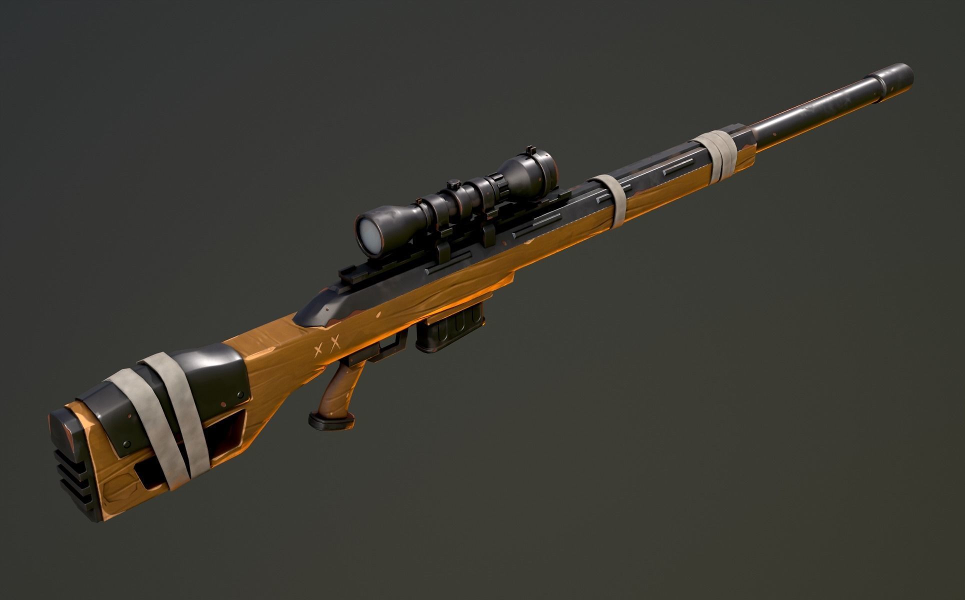Warfare Magnum British Stylized Sniper Gun Low-poly 3D model_14