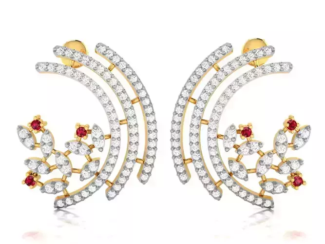 Women Earrings 3dm render detail