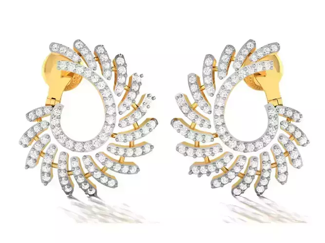 Women Earrings 3dm render detail