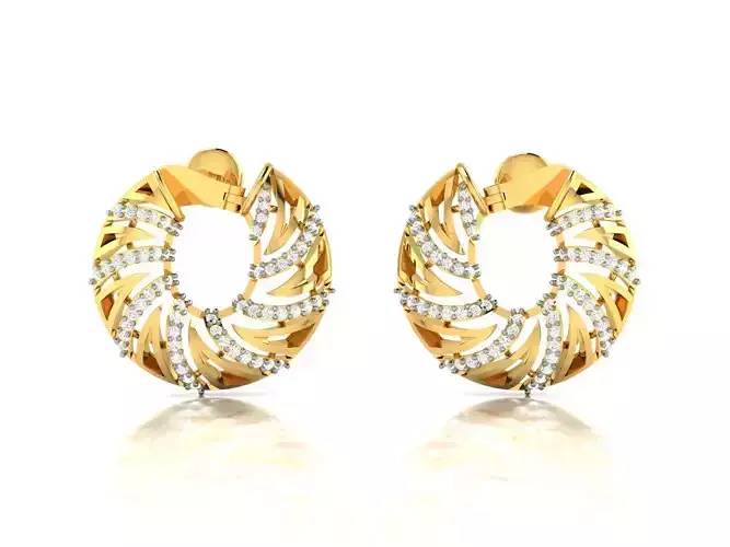 Women Earrings 3dm render detail