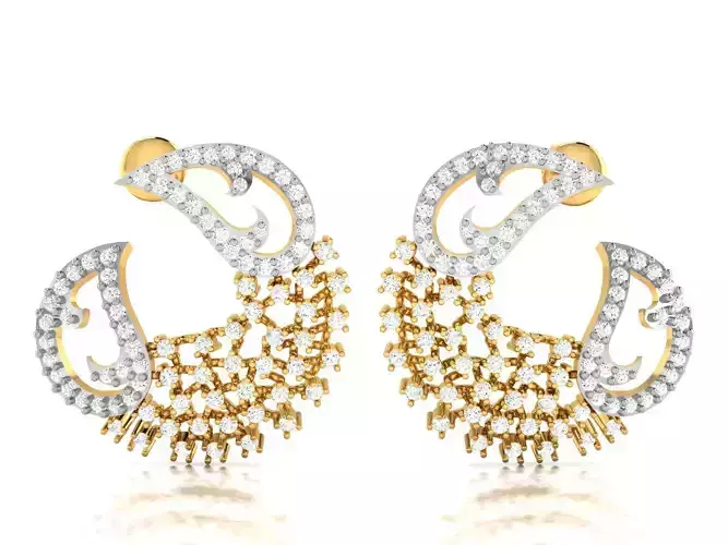Women Earrings 3dm render detail