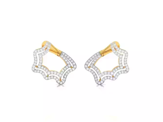 Women Earrings 3dm render detail