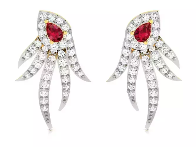 Women Earrings 3dm render detail