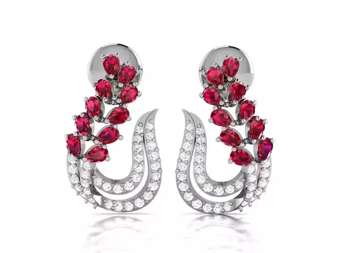 Women Earrings 3dm render detail