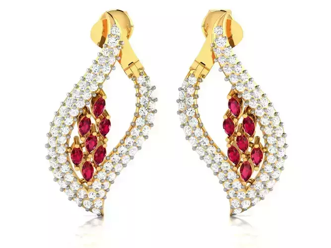 Women Earrings 3dm render detail