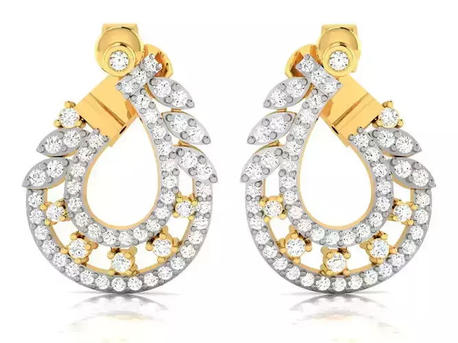 Women Earrings 3dm render detail