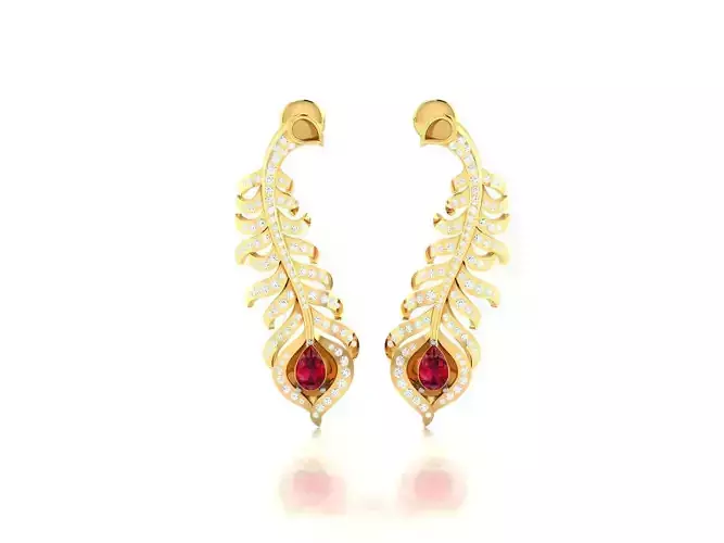 Women Earrings 3dm render detail