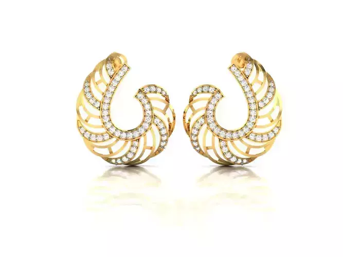 Women Earrings 3dm render detail