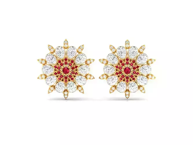 Women Earrings 3dm render detail