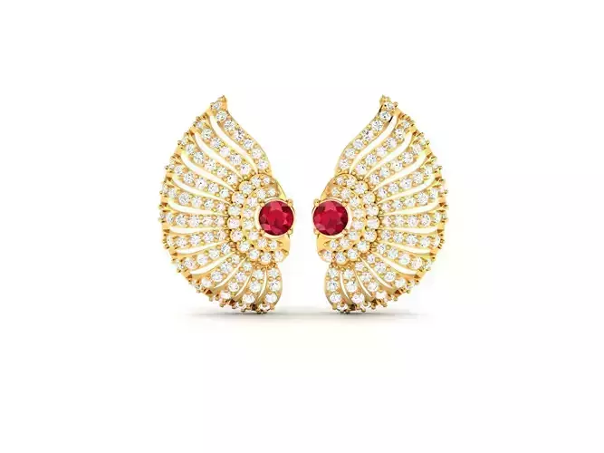 Women Earrings 3dm render detail