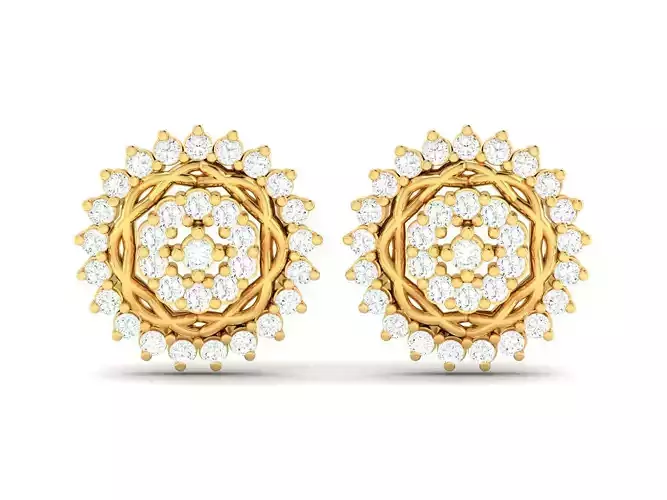 Women Earrings 3dm render detail