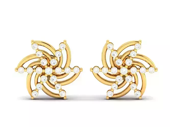 Women Earrings 3dm render detail