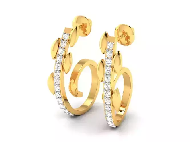 Women Earrings 3dm render detail