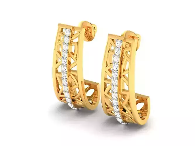 Women Earrings 3dm render detail