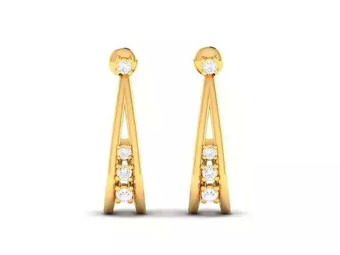 Women Earrings 3dm render detail