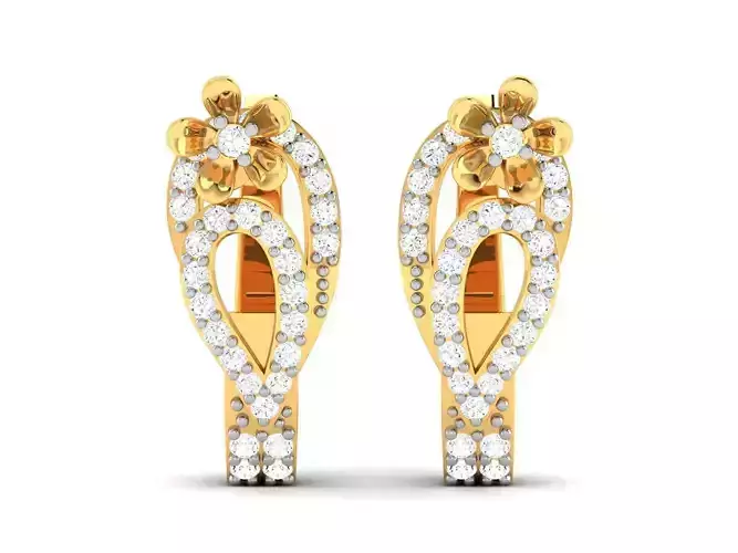 Women Earrings 3dm render detail