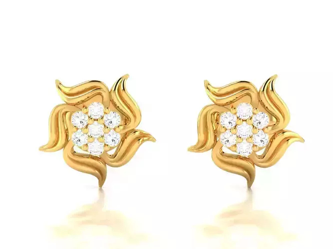 Women Earrings 3dm render detail