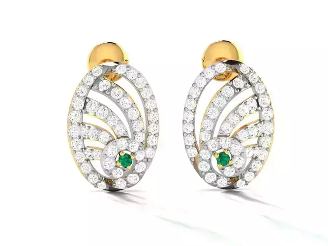 Women Earrings 3dm render detail