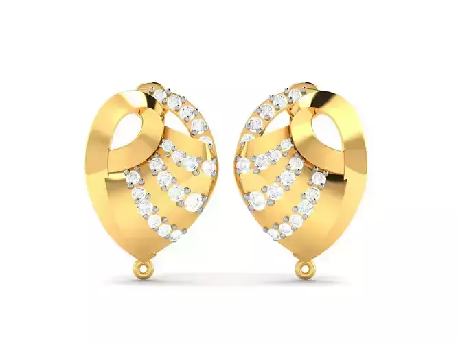 Women Earrings 3dm render detail