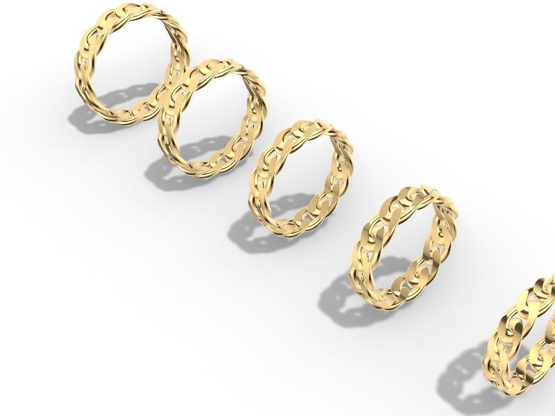 5 sizes cuban ring stl verified 3D print model_4
