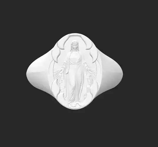St Mary Thumb Ring for Men can be printed in castable resin