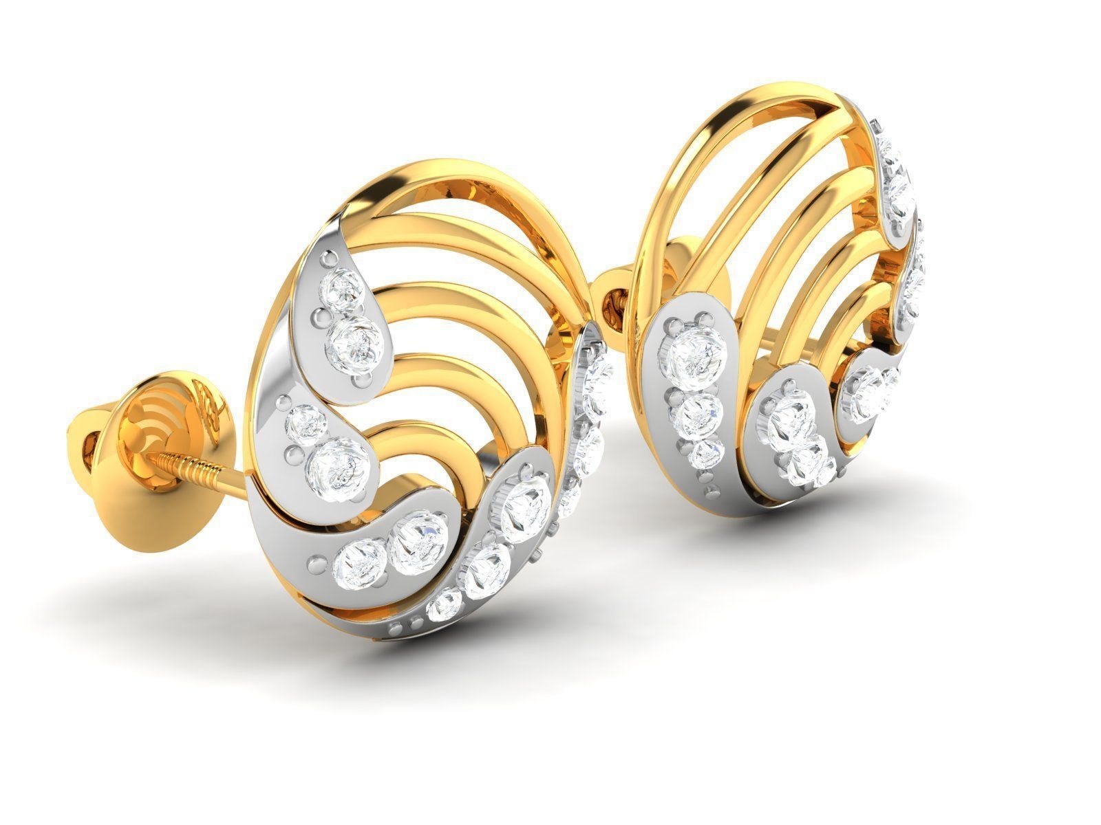Women Earrings 3dm render detail 3D print model_2