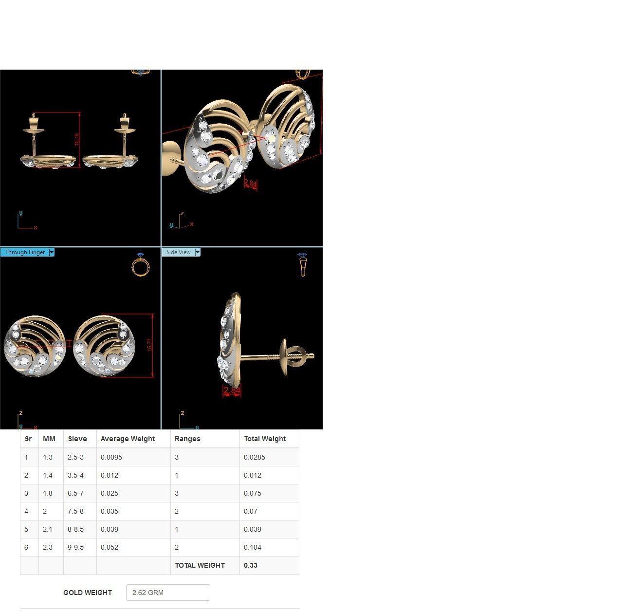 Women Earrings 3dm render detail 3D print model_1