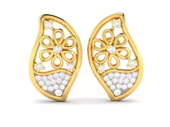 Women Earrings 3dm render detail