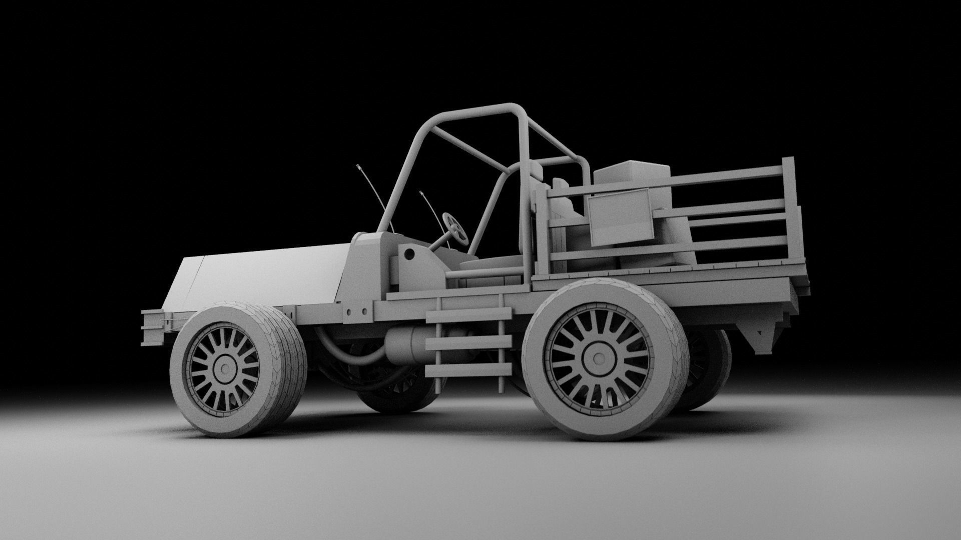 Old Rusted Mini Wagon 3D model_2