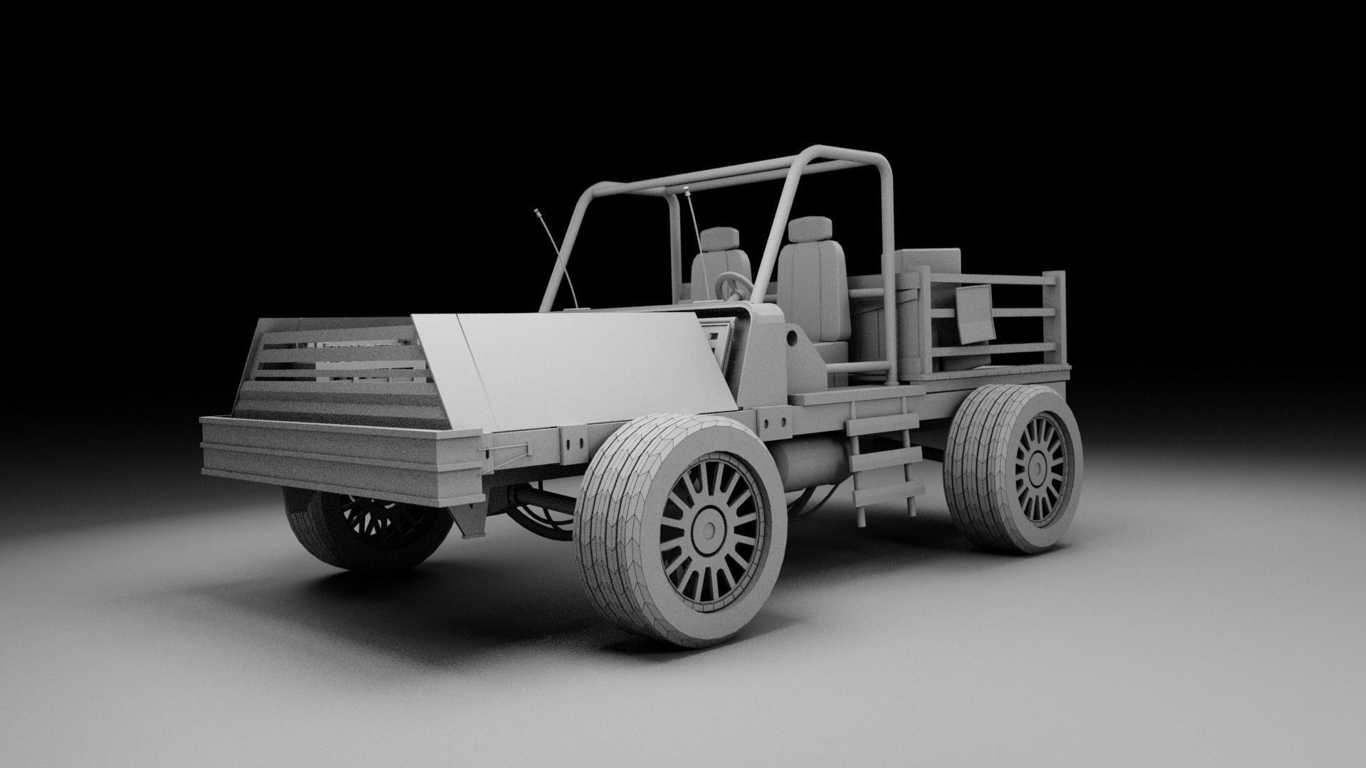 Old Rusted Mini Wagon 3D model_12