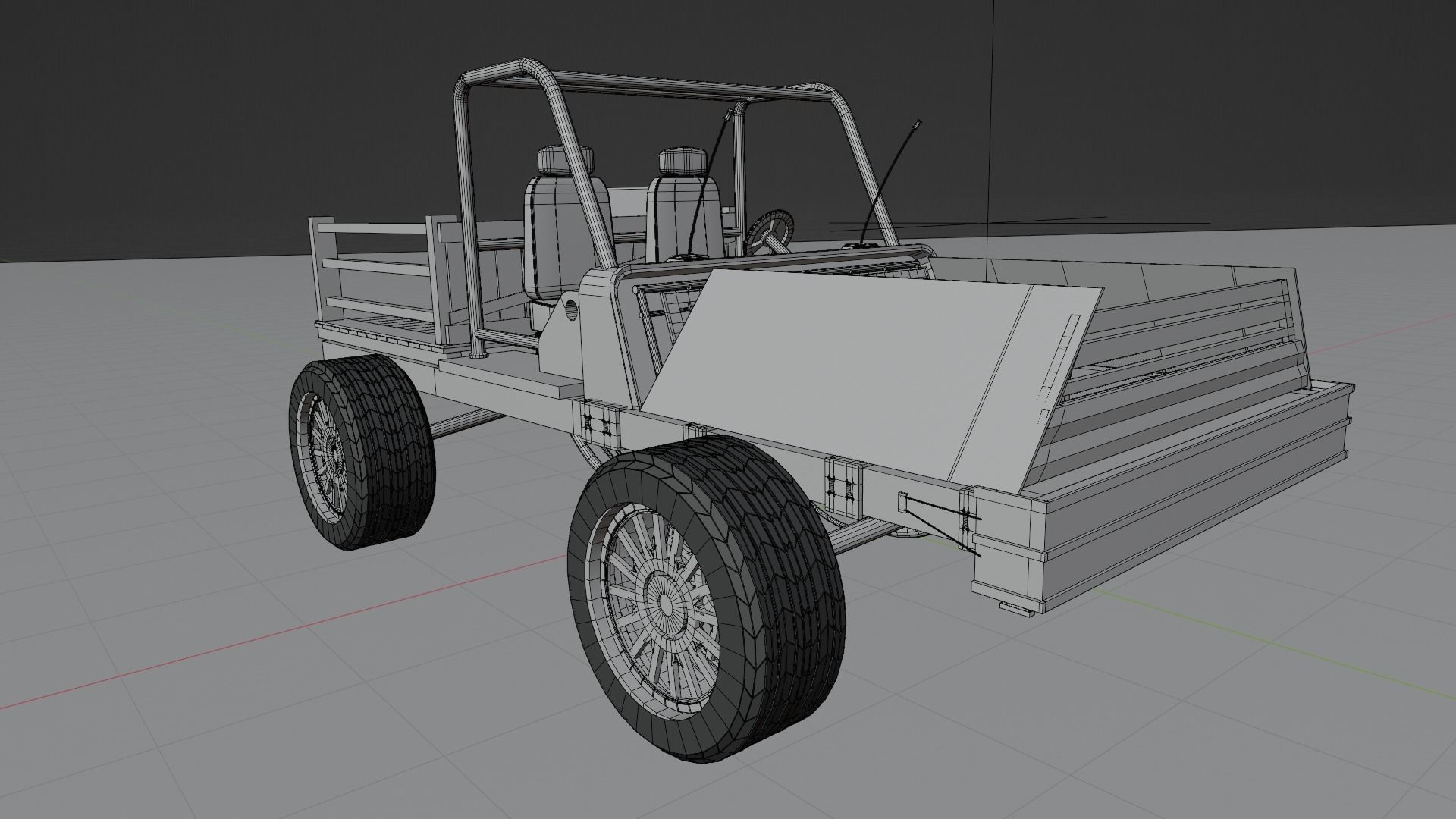 Old Rusted Mini Wagon 3D model_14