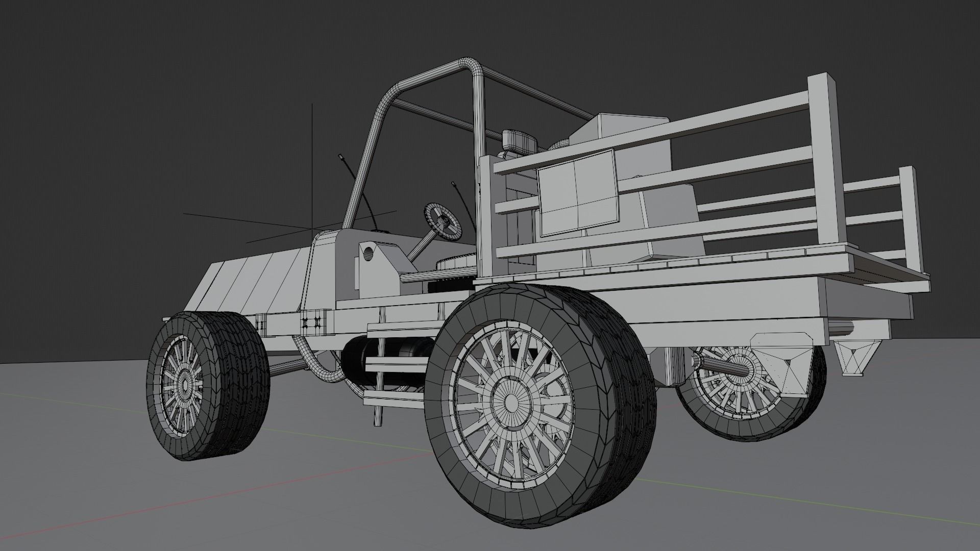 Old Rusted Mini Wagon 3D model_13