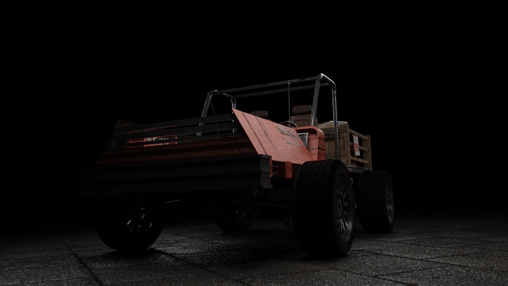 Old Rusted Mini Wagon 3D model_11
