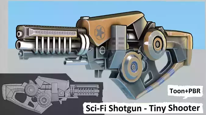 Sci-Fi Shotgun - Tiny Shooter Low-poly 3D model