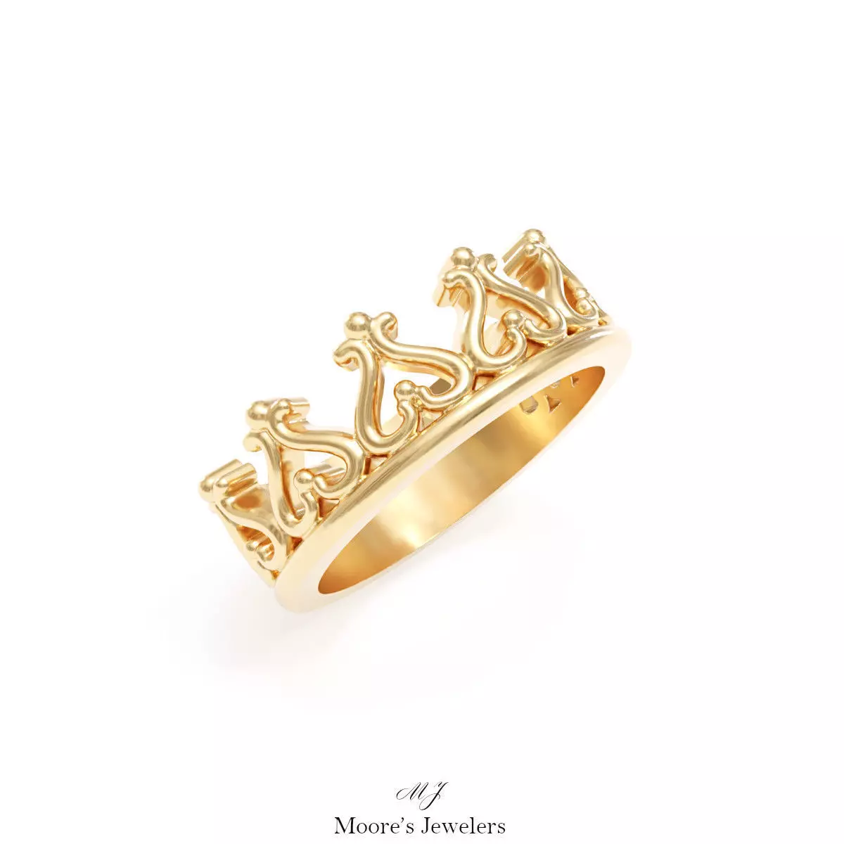 Half Crown Ring 3d Model 3D print model_0