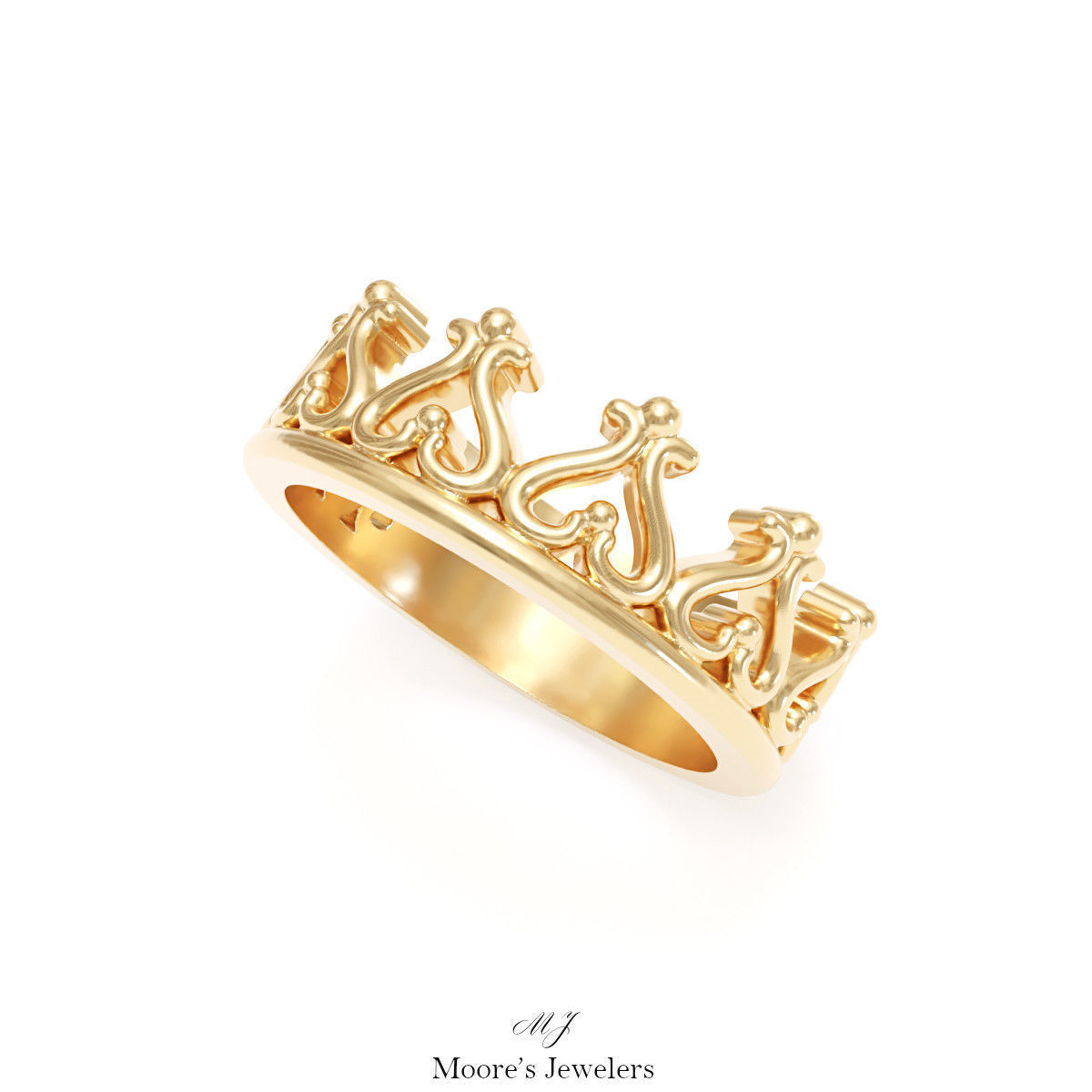 Half Crown Ring 3d Model 3D print model_2