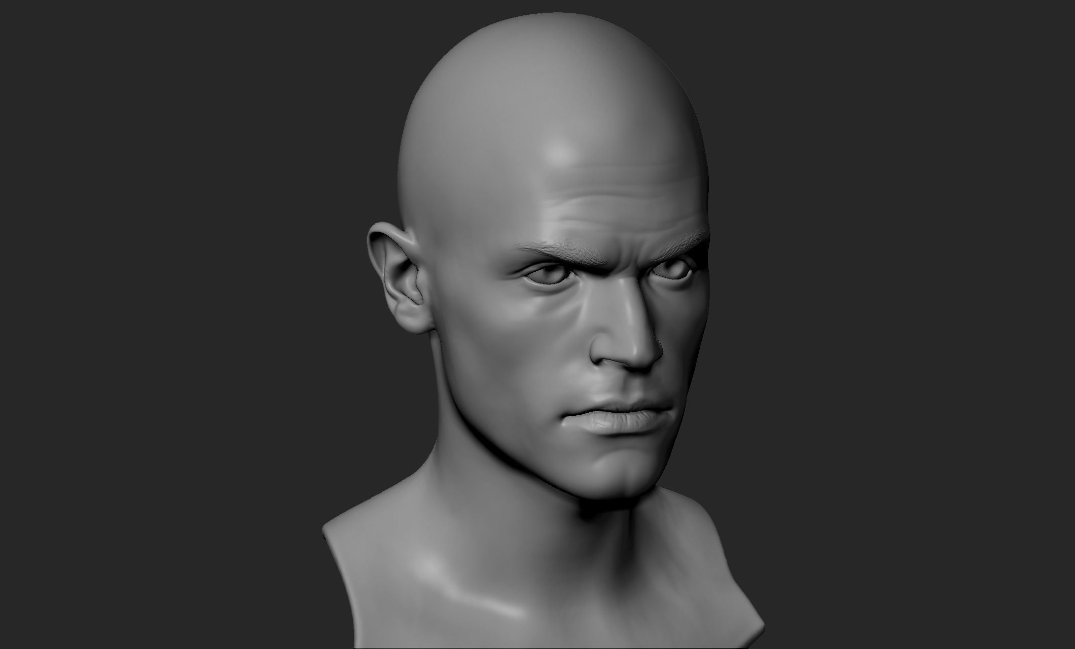 Male Head with Hair and Beard 3D model_13