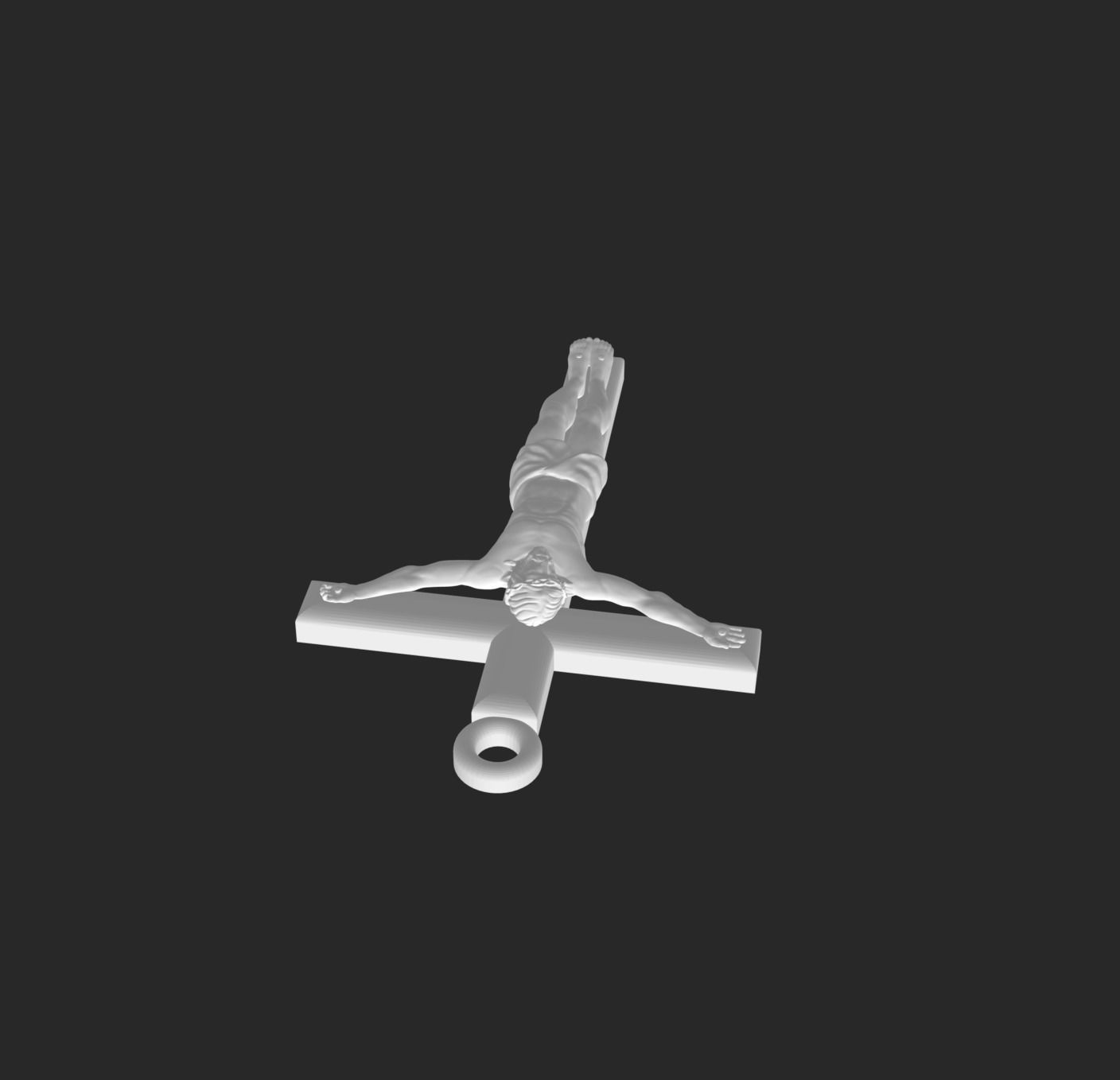 Jesus Christ Crucified cross 3D Pendant  Support Free 3D model_2