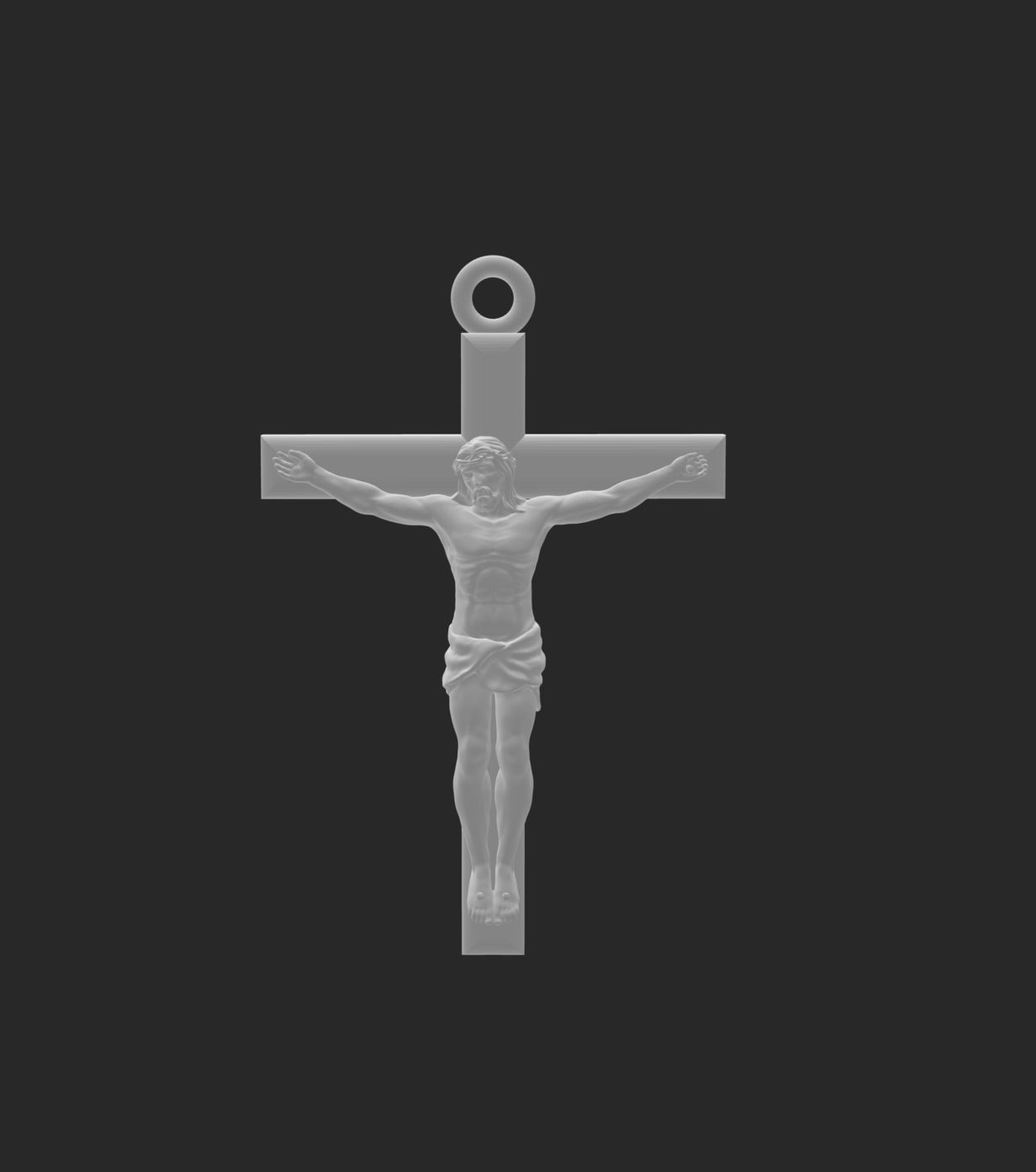 Jesus Christ Crucified cross 3D Pendant  Support Free 3D model_5