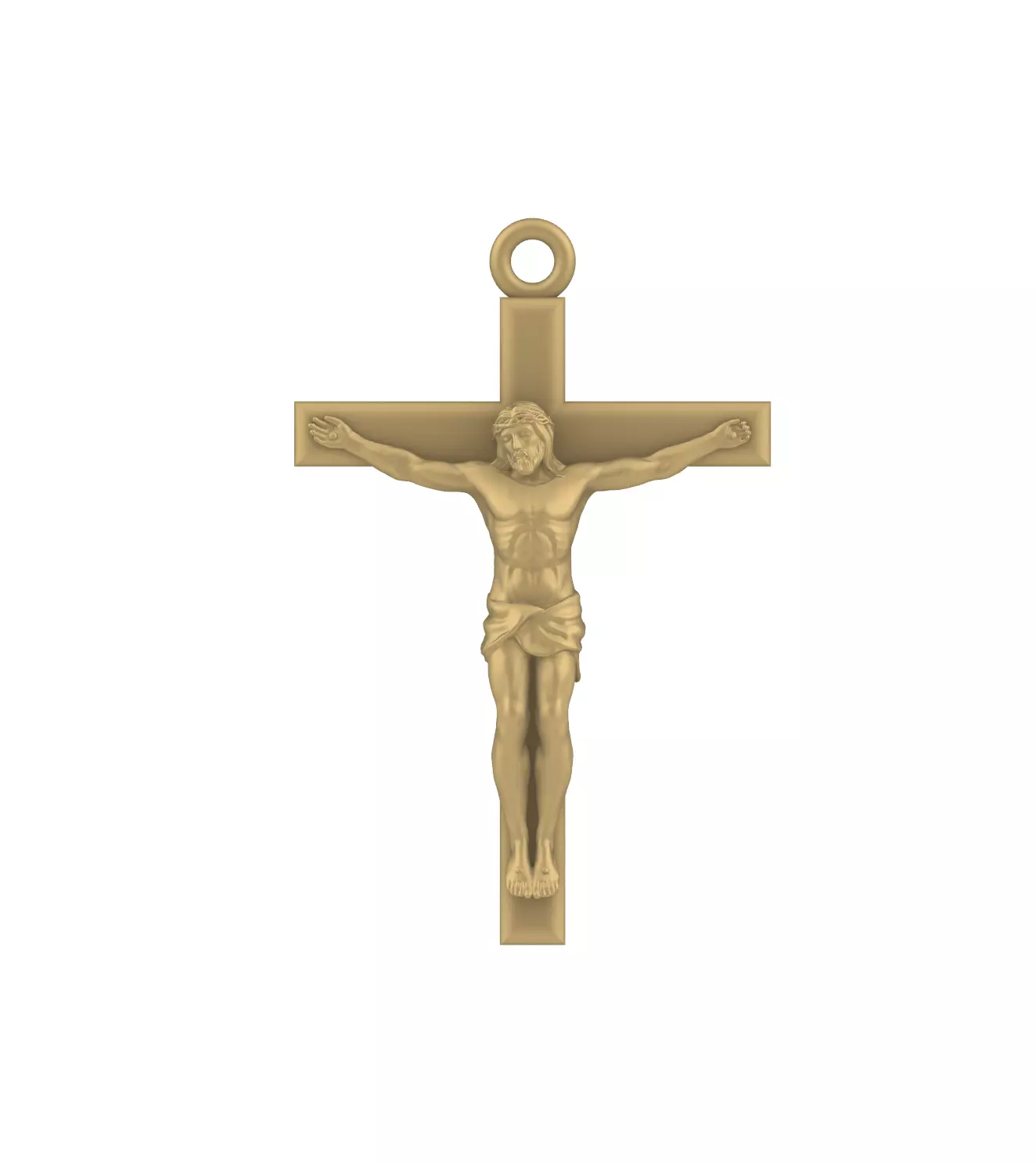 Jesus Christ Crucified cross 3D Pendant  Support Free 3D model_0