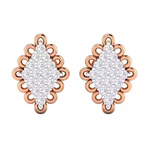 Women Earrings 3dm render detail