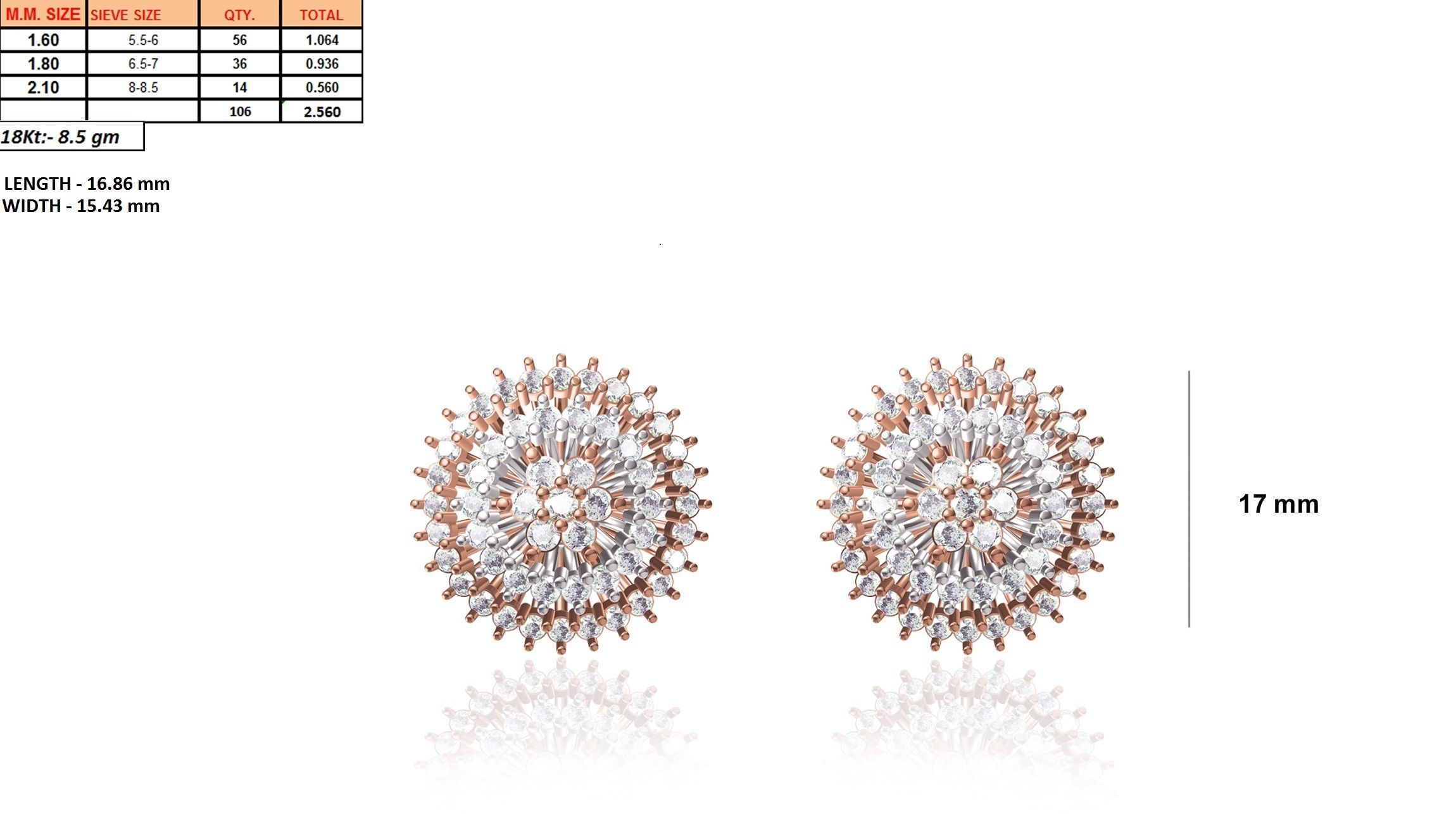 Women Earrings 3dm render detail 3D print model_10