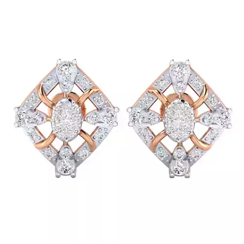 Women Earrings 3dm render detail