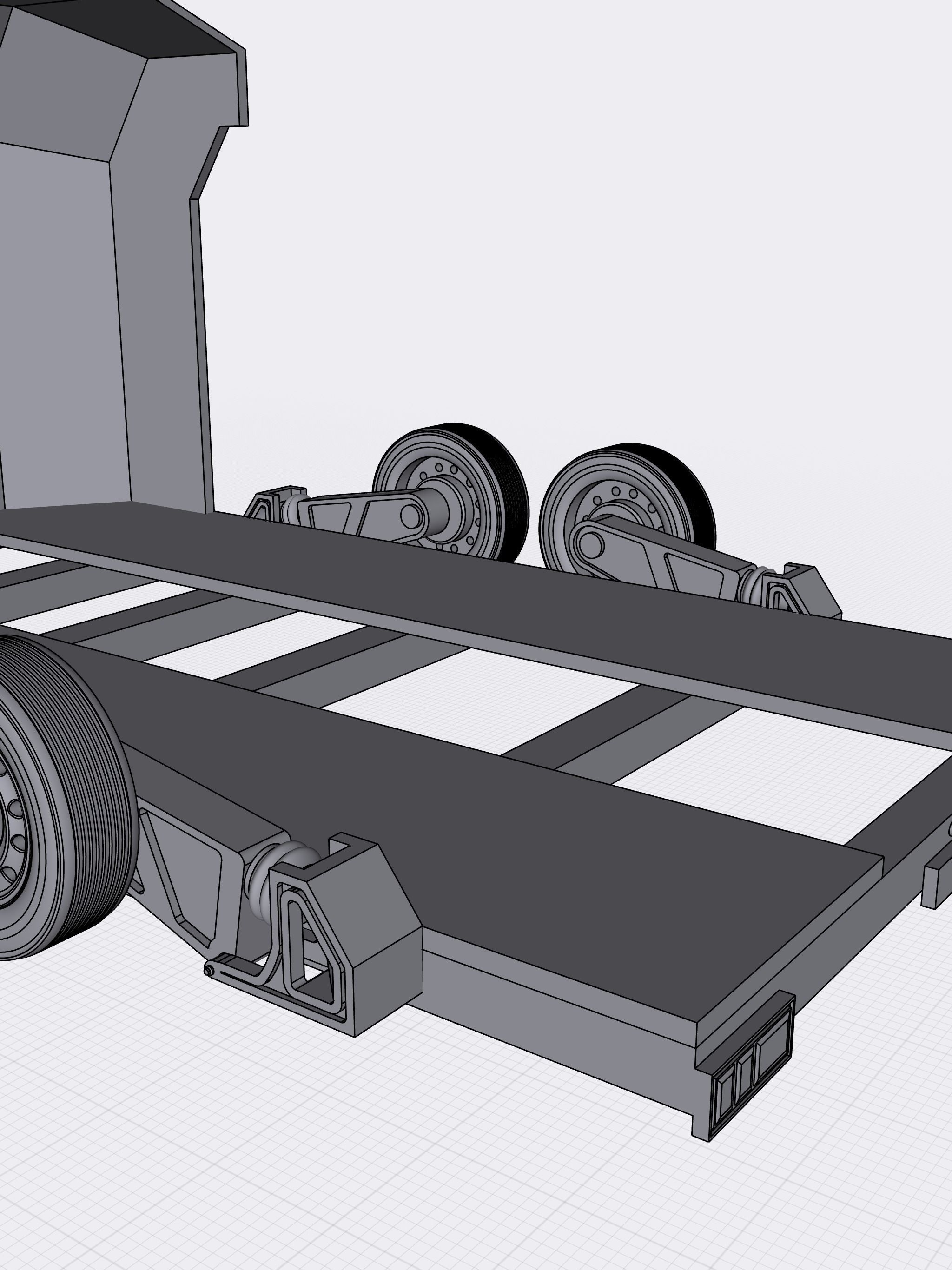 Air Bagged Vehicle Trailer with accessories diorama race car 3D print model_3