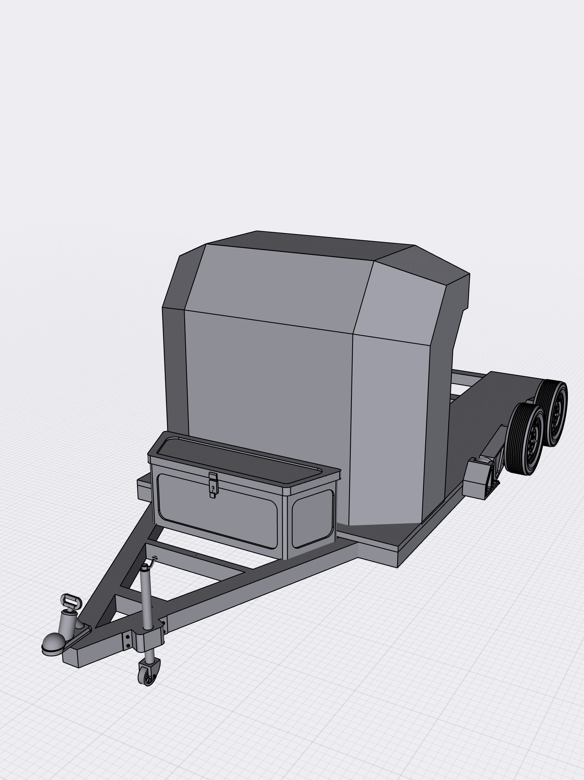 Air Bagged Vehicle Trailer with accessories diorama race car 3D print model_2