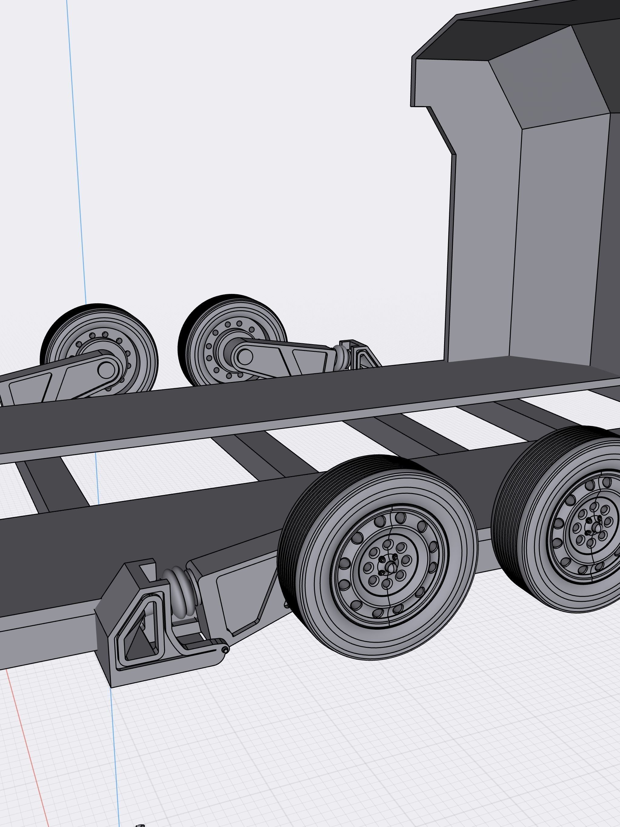 Air Bagged Vehicle Trailer with accessories diorama race car 3D print model_1