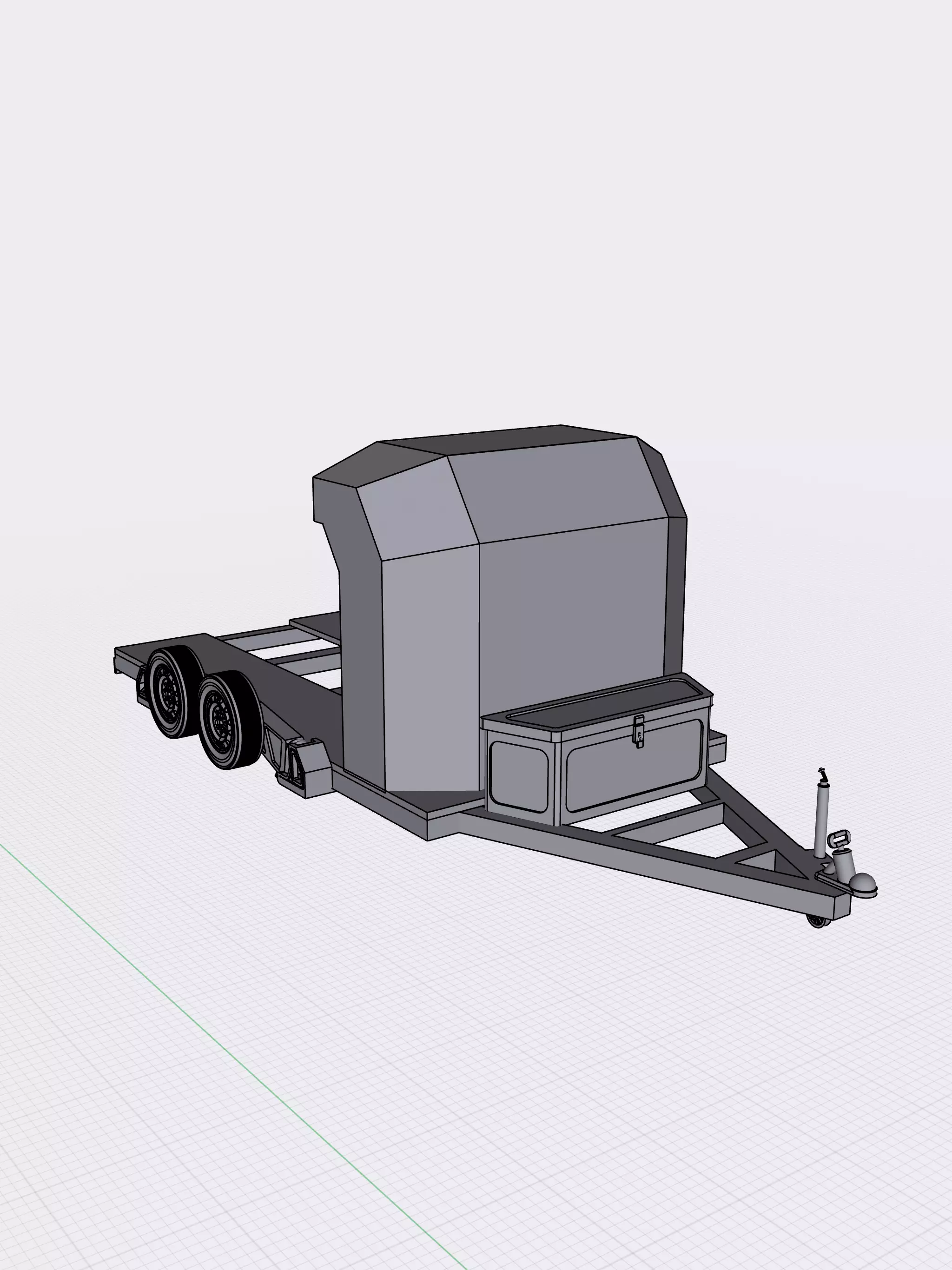 Air Bagged Vehicle Trailer with accessories diorama race car 3D print model_0